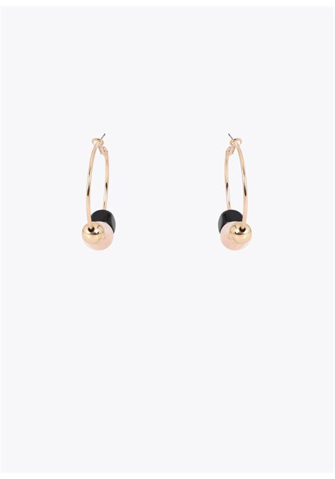 Pendiente aro con detalles acrílicos multicolor LOLA CASADEMUNT | LS2603028NERO